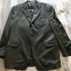 Men’s Joseph Abboud 44L New/Never Worn Wool Suit Jacket Grey w/ light pinstripe.